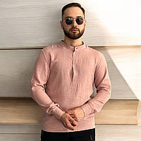 Приталенная рубашка мужская розовая модная качественная классическая летняя осенняя легкая брендовая
