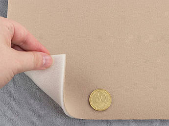 Стельовий автовелюр 111/10 оригінальний колір пісочний товщ. 4мм шир. 142см Німеччина