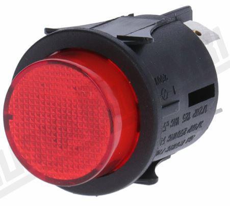 Червона двополюсна кнопка, що світиться - 250В - 16А - отв. Ø 25 мм, для кавомашини