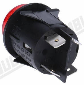 Червона двополюсна кнопка, що світиться - 250В - 16А - отв. Ø 25 мм, для кавомашини, фото 3