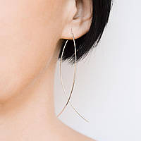 Срібні сережки протяжки Лей