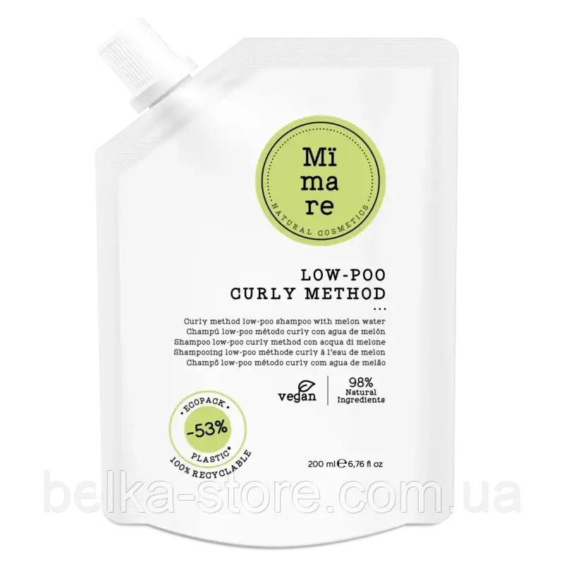 Mimare Curly Method Low-Poo Shampoo Шампунь для кучерявого волосся 200 мл, фото 1