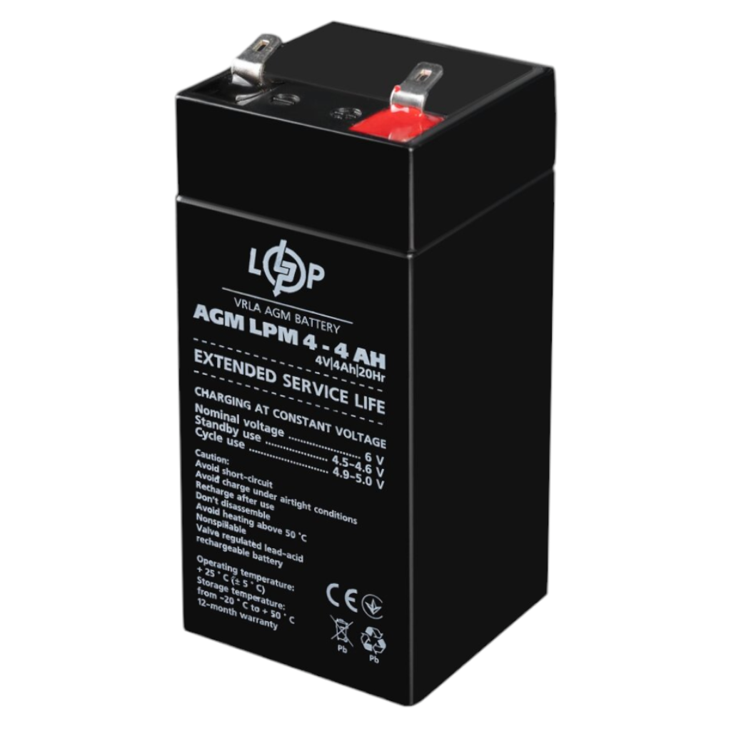 Акумуляторна батарея LogicPower 4V - 4Ah LPM 440 свинцево-кислотний
