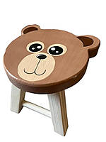 Стілець дерев'яний дитячий Табурет дитячий Ручної роботи "Ведмедик" 25x25x24 см