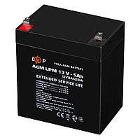 Акумулятор свинцево кислотний LogicPower 12V 5Ah AGM LPM / Батарея для ДБЖ UPS, світильників, іграшок