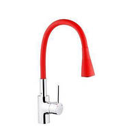 Кухонний змішувач з гнучким гусаком червоний хром KRONER KRP Küche d-35