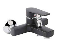 Змішувач для ванни d-35 BRINEX, Кран з коротким виливом чорний одноважільний настінний