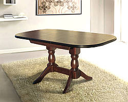 Класичний дерев'яний обідній кухонний стіл 120х90 см горіх розкладний розсувний овальний на кухню Орфей