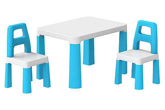 Набір дитячий стіл з двома стільцями блакитний 0471 Технок пластик