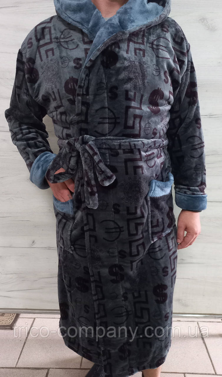 Банний Халат чоловічий джинс (2XL)