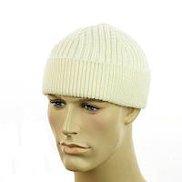 Шапка-докер на флисе молочний