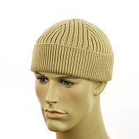 Шапка-докер на флисе темно-бежевий