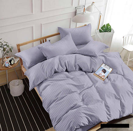 Світла бузкова тканина 240 см для постільної білизни, однотонний страйп-сатин смуга 100% бавовна натуральна, у рулоні (60 м), фото 1