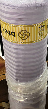 Світла бузкова тканина 240 см для постільної білизни, однотонний страйп-сатин смуга 100% бавовна натуральна, у рулоні (60 м), фото 2