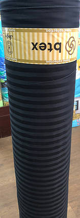 Чорна однотонна тканина в смужку 240 см для постільної білизни, щільний Страйп-сатин 100% бавовняний натуральний у рулоні (60 м), фото 2