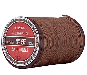 Galaces 0.7мм світло-коричневий (S019) плоский шнур вощений по шкірі