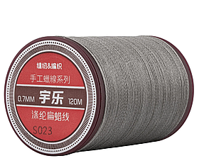 Galaces 0.7мм сірий (S023) плоский шнур вощений по шкірі