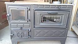 Дров'яна піч-кухня Eforisi EFS-14 з варочною поверхнею та духовкою (дверцята чавун, топка цегла) 8,6кВт 46кг ш820г430в620мм Чорнa