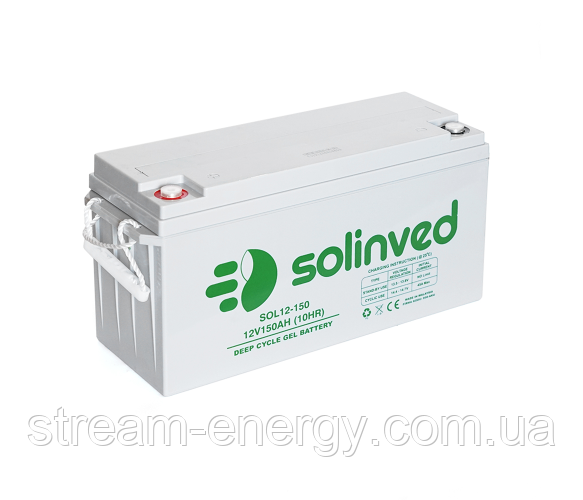 Гелевий акумулятор 12V 150 Ah SOLINVED 150-12 GEL, фото 1
