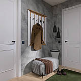 Вішалка настінна в передпокій Нордик Вішалка 900 Дуб крафт золотий, Графіт Еверест (90х6х110), фото 4