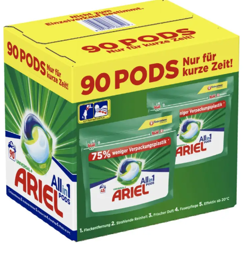 Капсули для прання універсального білизни Ariel Pods 3 в 1 90 шт, фото 1