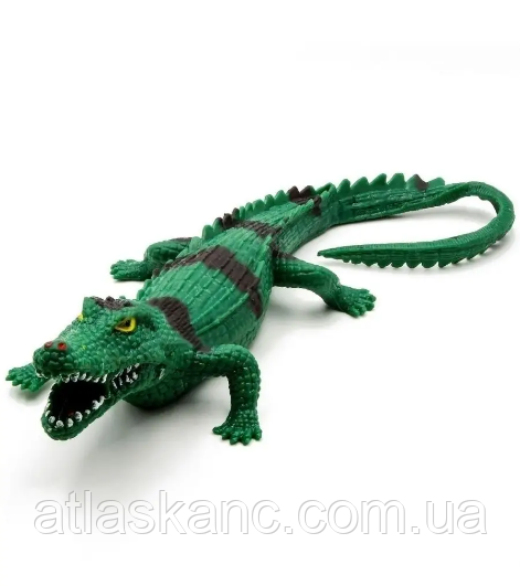 Іграшка силіконова антистрес Крокодил Зелений 35 см 15584, фото 1