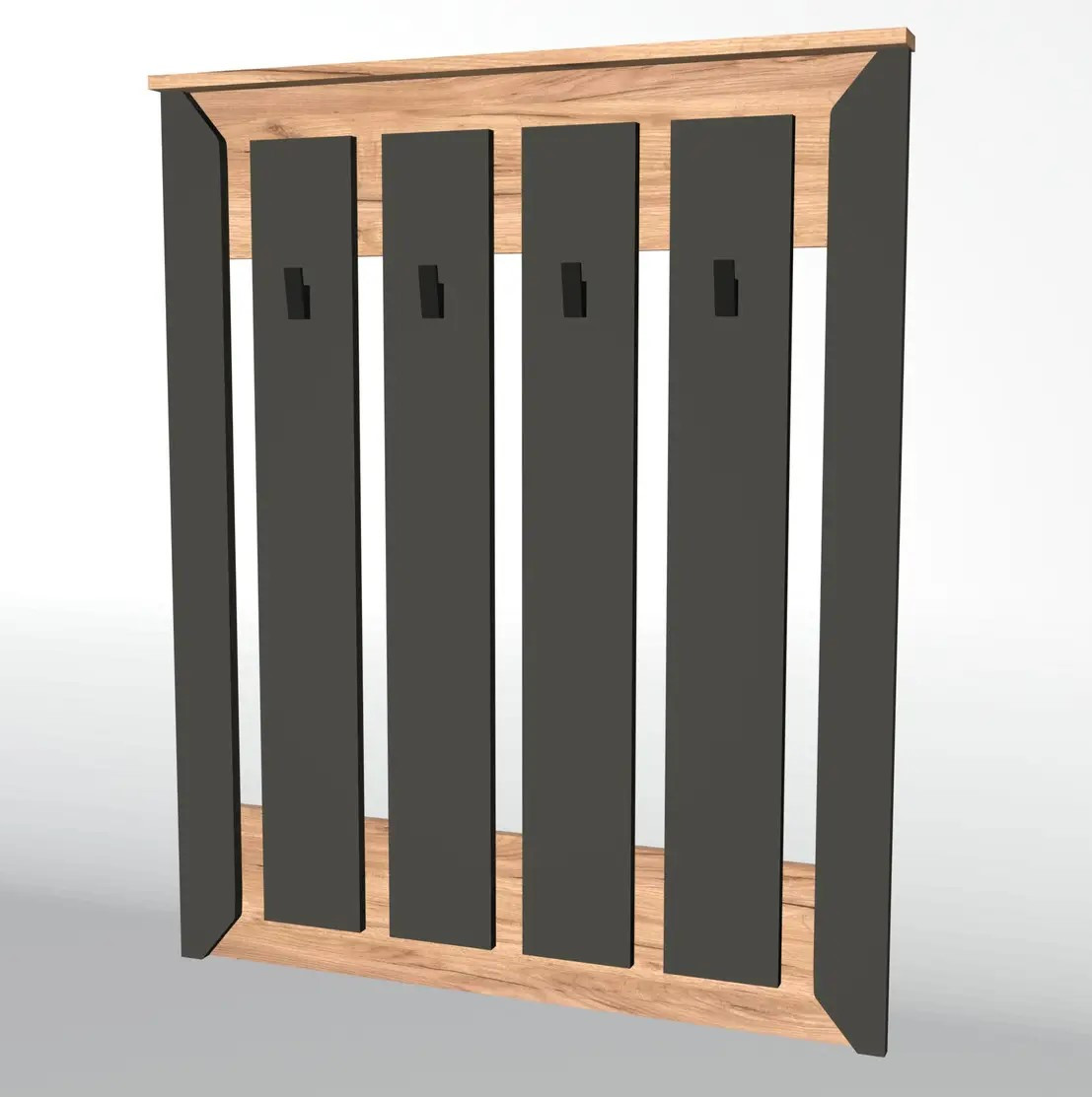 Вішалка настінна в передпокій Нордик Вішалка 900 Дуб крафт золотий, Графіт Еверест (90х6х110), фото 1