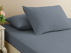 Простирадло на гумці 100х200 захисне з бавовни ранфорс, простирадло чохол на матрац односпальне Туреччина Рожевий