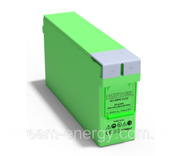Акумуляторна батарея AGM 12V 155 Ah MONBAT FRONT TERMINAL 12MVR155L, фото 1