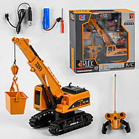 Іграшка кран на пульті керування, гусеничний, на акумуляторі, 25 см, будівельна техніка