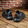 Чоловічі шкіряні кросівки (натуральна шкіра) чорні демісезонні для чоловіків на весну осінь, розміри 40-45, фото 8