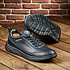 Чоловічі шкіряні кросівки (натуральна шкіра) чорні демісезонні для чоловіків на весну осінь, розміри 40-45, фото 6