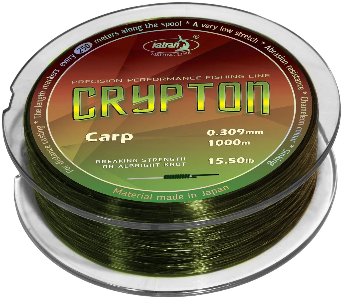 Леска Katran Crypton Carp 1000m (хамелеон) 0.309mm 15.5lb/7.03kg