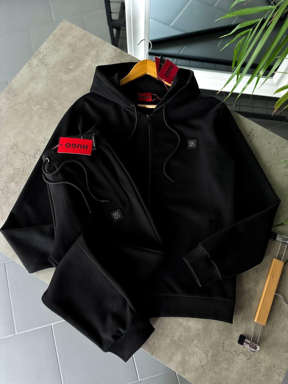 Чоловічий спортивний костюм HUGO BOSS D12134 чорний, фото 1