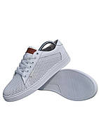 Кеды-туфли мужские кожаные белые.Мужские летние кеды белого цвета.