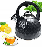 Чайник чорний зі свистком 3 л Bass Polska BH 98053, фото 2