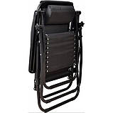 Набір чорний шезлонг 2 шт та столик Garden Line Delux 2+1 CC, фото 6