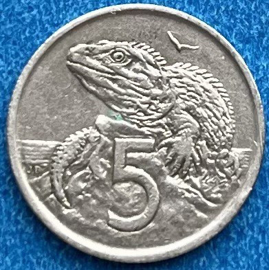 Монета Нової Зеландії 5 центів 1967-82 рр.