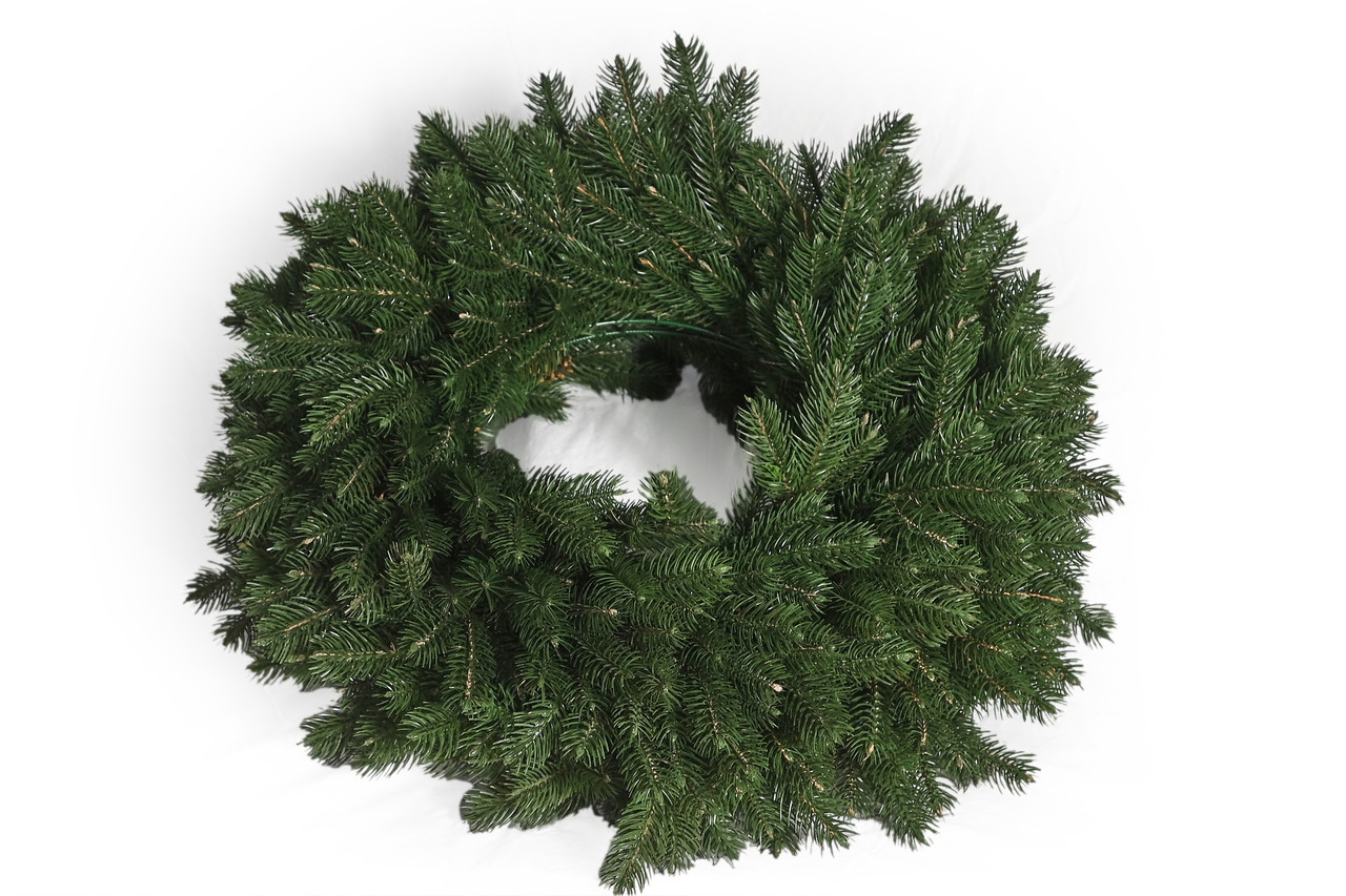 Різдвяний вінок темно зелений на двокільцевий каркас, Західний, фото 1
