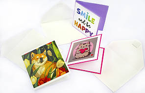 Листівка + конверт ручної роботи міні асорті