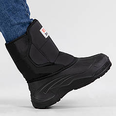 Чоловічі зимові чоботи на липучку суцільнолиті з хутром (М 12)