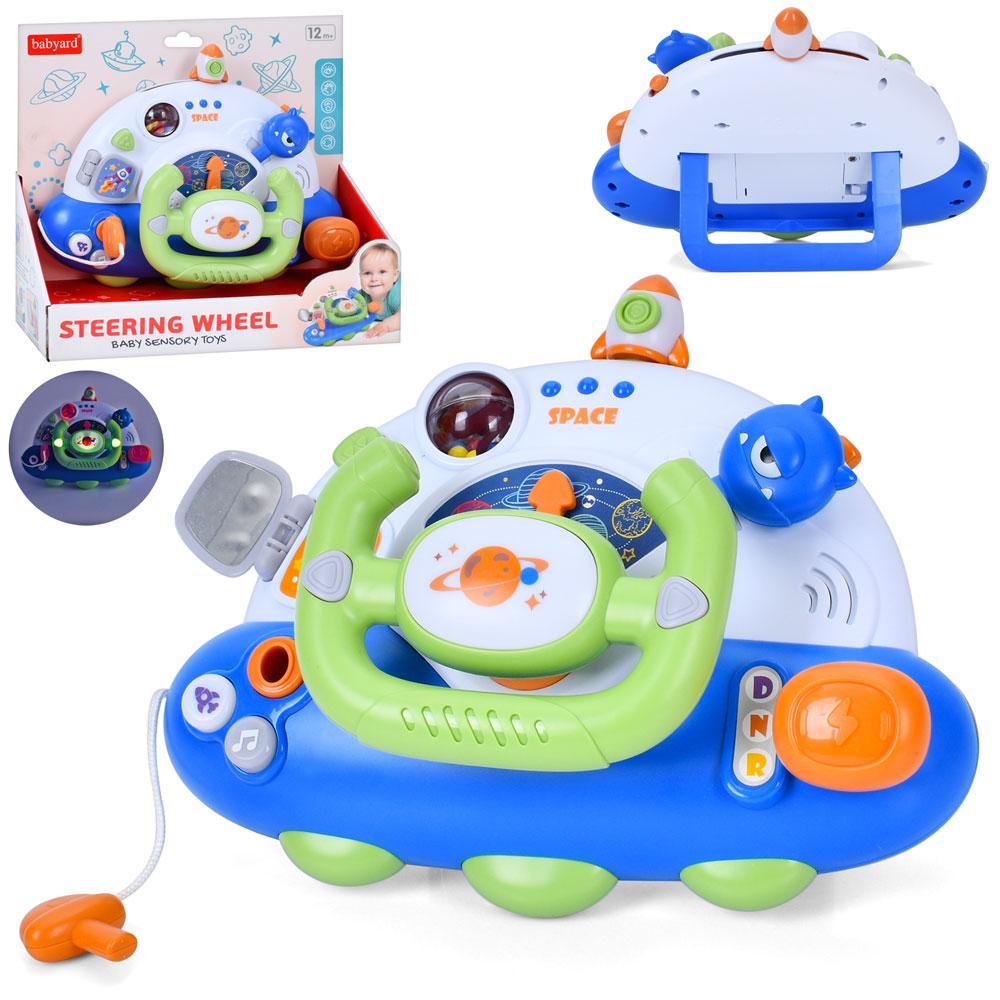 Автотренажер BY307 (18шт) кермо, 22,5-18,5-9см, музика, звук, світло, рухливі деталі, 2 режими гучності, на, фото 1