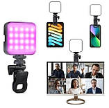 Світлодіодна лампа RGB для студійних фото та відеознімань AY-83 Світлодіодний кліпсовий світильник, фото 9