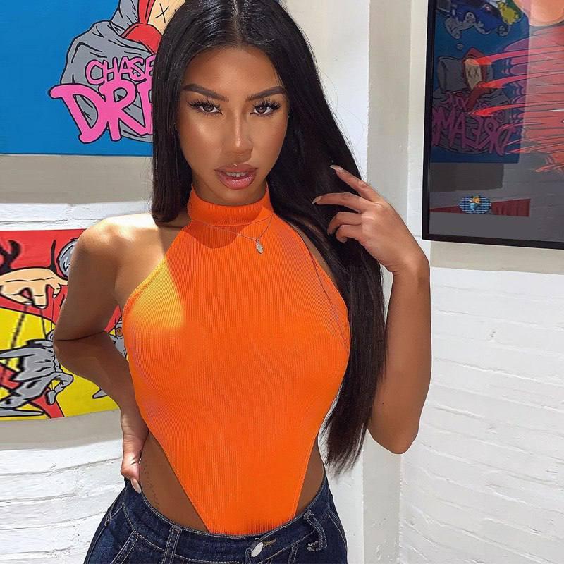 Чарівне жовтогаряче боді з високим вирізом, фото 1