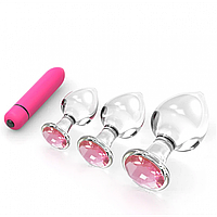 Анальний корок скляний Glass Jewerly L size