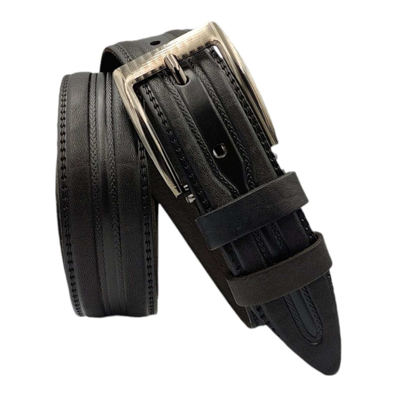 Брючний ремінь чоловічий шкіряний лінійка  Арт.:RMBKL0007-35