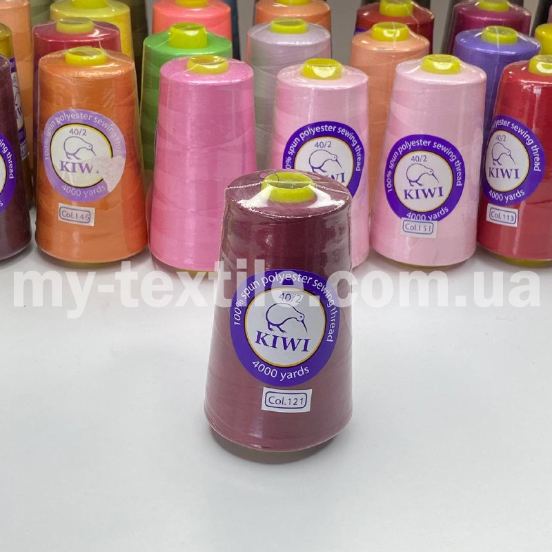 Нитки швейні конус 40/2 4000 ярдів Kiwi Рубіновий, фото 1