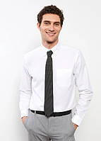 Біла чоловіча сорочка LC Waikiki/ЛС Вайкікі з кишенею та ґудзиком на комірі, класика