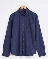 Синя чоловіча сорочка LC Waikiki/ЛС Вайкікі з кишенею та ґудзиком на комірі. фірмова Туреччина