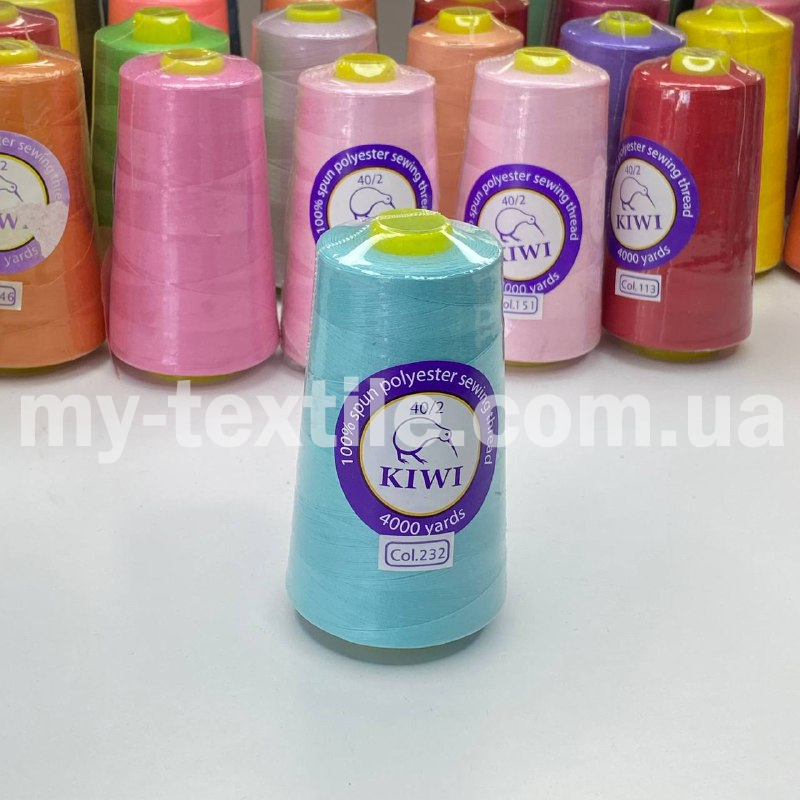 Нитки швейні конус 40/2 4000 ярдів Kiwi М'ятно-бірюзовий, фото 1